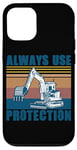 Coque pour iPhone 12/12 Pro Ouvrier du bâtiment Pilote d'excavatrice de chantier