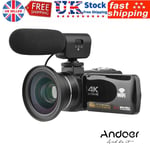 4K Digital Video Camera WiFi Camcorder DV Recorder 56MP 18X Digital Zoom J8R8