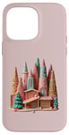 Coque pour iPhone 14 Pro Max Maisons en pain d'épice Kitsch Germanic Christmas Village Cut Out