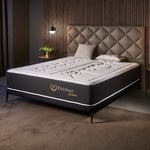 Matelas 140x200 cm - Privilège - Matelas Ressorts Ensachés Hybrid, Mousse mémoire hr, Blue Latex, Équilibré, Réversible, Très épais 30 cm