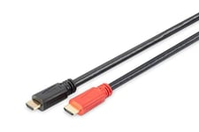 DIGITUS AK-330105-100-S 10.0m Type A Male - Type A Male HDMI High Speed Connection Cable and Amplifier with Gold Plated - Black