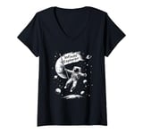 Womens Astronaut in the Cosmos Zodiac, Astrology, Space Exploration V-Neck T-Shirt