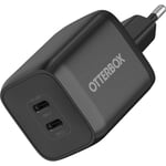 Otterbox Laddare Dual Port Wall Charger 65W USB-C GaN Svart