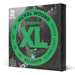 D'Addario Bass Guitar Strings - XL Nickel Bass Strings - EXL220TP - Perfect Intonation, Consistent Feel, Powerful Durability - For 4 String Bass Guitars - 40-95 Super Light, Long Scale, 2-Pack