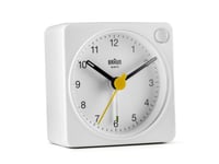 Braun Bc02xw, Quartz Vekkerklokke, Rektangel, Hvit, Analog, Batteri, Aa