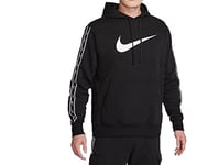 NIKE Repeat Hooded Sweatshirt Black/Black/White XL