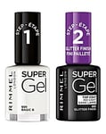 Rimmel Super Gel Nail Polish Duo - Basic B & Glitter Top Coat