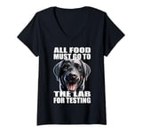 Womens Happy Labrador Retriever Funny Lab Food Black Lab Mom Dad V-Neck T-Shirt