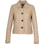 Blouson Oakwood  Veste en cuir Leslie  Ref 59400 Beige Fonce