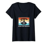 Womens Retro Rotary Dial Nostalgia Dial Phone V-Neck T-Shirt