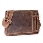 ALMADIH cartable cuir véritable DYLAN BV sac ordinateur portable d’affaires porte documents serviette mallette messagerie bandoulière porte épaule sacoche besace homme femme marron (DYLAN Vintage)