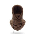 Sherpa Hood Skidmask Vinter Balaclava Dragsko Vindtät Justerbar Varm Huva Överdrag Mössa Kepsscarf Dark Brown