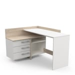 Bureau d'angle moderne chêne/blanc mat Oracle Chêne/blanc THALES : bureau