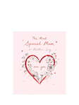 Woodmansterne Heart Black White Florals Mother's Day Card