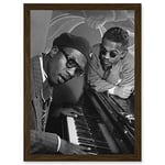 Artery8 Vintage Photo Music Jazz Legend Thelonious Monk Piano Black & White A4 Artwork Framed Wall Art Print