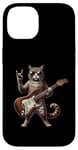 Coque pour iPhone 14 Retro Cat Rock Music Men Kids Women Funny Kitten Cat Rock