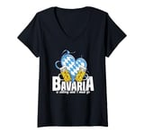 Womens Bavaria Is Calling Party Souvenirs Beer Bavarian Trachten V-Neck T-Shirt