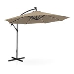 Parasol Déporté Avec Led - Taupe - Rond - Diamètre 300 Cm - Inclinable Helloshop26 14_0007608