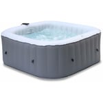 Spa mspa gonflable carré – Fjord 4 - 4 places. système anti-gel + bâche. 160cm. pvc. pompe. chauffage. gonfleur. filtre