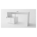 Bureau droit moderne avec étagère 140 cm SANTA blanc Taille unique