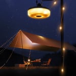 2-i-1 LED-campinglykta och fairy-ljus - Vattentät och bärbar för utomhusbruk - USB uppladdningsbar multifunktionell campinglampa! colorful 10M