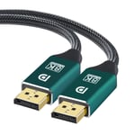 Port d'affichage 4/8K vers adaptateur HDMI câble vidéo et audio DP vers écran HDMI pour moniteur de projecteur TV pour ordinateur portable, vert émeraude - 2M 4K