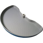 NINKA 5870.90 70962 ProArc Fond pivotant demi-cercle pour meuble d'angle de cuisine KB 900 mm avec film antidérapant intégré, plastique gris aluminium, argenté