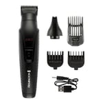 Remington Hair Clipper Men [10-in-1 Kit with 5 attachments, Beard & Hair Trimmer, Nose Ear & Eyebrow Trimmer] G10 (Graphite Engineered Coating, Self-Sharpening Blades, USB Rechargeable) PG2100