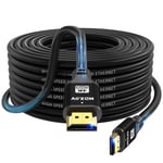 Câble HDMI 20m (HDMI 2.0, 18 Gbit/s 4K@60Hz) Connecteurs plaqués or ultra haut débit, compatible avec Blu-Ray, Playstation, Ordinateur Portable, PS34/5, PC, HDTV