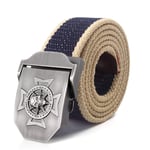 Toile Ceinture,Ceinture Latérale Beige Bleu Tactique Pour Homme Style Militaire En Plein Air Robuste Usair Force Boucle Chino En Toile Ceintures Épaisses Pour Pantalon De Travail En Jean, 90 Cm