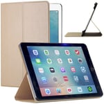 ebestStar - Housse iPad 9.7 (2017), iPad Pro 9.7 (2016), iPad Air 2 (2014), iPad Air 1 (2013) Etui Coque PU SmartCase, Or / Doré [Dimensions PRECISES Tablette : 240 x 169.5 x 7.5/6.1 mm, écran 9.7'']