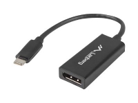 Lanberg - Adapter för video / ljud - DisplayPort hona till 24 pin USB-C hane - 15 cm - svart