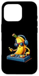 Coque pour iPhone 16 Pro Banane DJ Musique Mixer Casque Lunettes