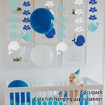 Laivastonsininen Valkoinen Hopea Ensimmäisen syntymäpäivän koristelu Boy Party Royal Blue-Baby Fish 3kpl