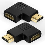 AXFEE Adaptateur HDMI Coudé, 2 Pièces 8K@60Hz 90 Degrés Mâle vers Femelle Angle Droit avec Connecteurs Plaqués Or, 4K@120Hz Adaptateur Compatible avec Ordinateur Portable, TV, Projecteur, Moniteur