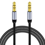 AXFEE Câble Jack Audio, Câble Auxiliaire Stéréo 3.5mm, cable jack 3.5 Male Male en Nylon pour Casque, i-Phone 6S, iPad, iPod, Voiture, Autoradio, Smartphones, Lecteur MP3 (1M)