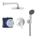 GROHE Pack de douche encastrable Get, corps encastré douche encastrable Rapido SmartBox, douche de tête Vitalio 210mm, 25220001