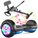 SISIGAD Hoverboard for Kids, Self Balancing Scooter Hoverboard with Seat Attachment, 6.5" Hover Board Scooter with Bluetooth & LED Lights