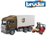 Bruder Toys 03582 Scania R-Series UPS Logistics Delivery Truck with Forklift