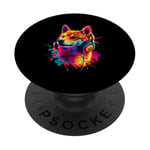 Artistic Colorful Jack Russell Terrier Headphones Dog Jacky PopSockets Adhesive PopGrip