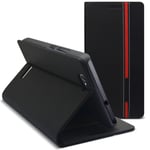 Caseink - Coque Etui Folio Wiko Getaway Monaco Design Noir/Rouge