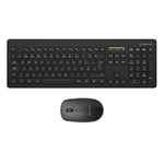 UNYKAch Kit Clavier et Souris sans Fil MK212 Pro Slim 105 Touches à Membrane, Langue Portugaise, USB sans Fil 2,4 GHz, 1600 dpi, Silencieux, Ergonomique, Windows, Mac, Android, Linux