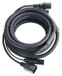 Cable Hybride DMX Signal Éclairage IEC Connecteur C13 C14 XLR 3 Broches 5 m Noir