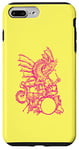 Coque pour iPhone 7 Plus/8 Plus Dragon jouant de la batterie Cool Drummer Animal Rock Musicien