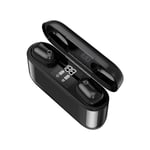 TWS Bluetooth 5.0 écouteur Mini sans fil Earbus Touch Control HD Call 9D Stereo Headphone Power Display Charging Box Headset,Black