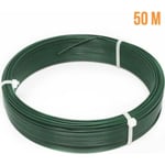 Fil d'attache en acier galvanisé plastifié pour grillage ou autre - 50 m x 1.5mm Ø - Vert - Linxor