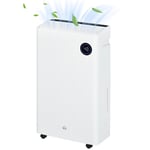 HOMCOM 16L/Day Quiet Air Dehumidifier with Purifier, UVC, Ioniser, Timer, White