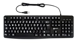 Geemarc KBSV3_BLK_GE Clavier USB Allemand, QWERTZ, Windows® Noir Extragroße Tasten