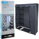 Storage Solutions Mobile wardrobe - shelves - foldable - gray - 167 cm