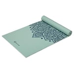 Gaiam Yoga Mat Premium Print Non Slip Exercise & Fitness Mat for All Types of Yoga, Pilates & Floor Workouts, Cool Mint Sundial, 68 Inch L x 24 Inch W x 5mm Thick